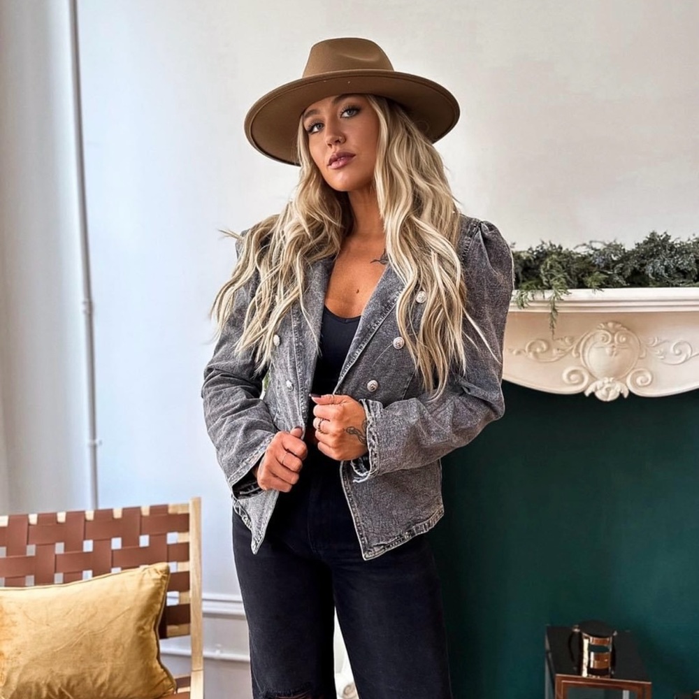 Savanna Jane Gray Gadet Style Jacket Med NWT